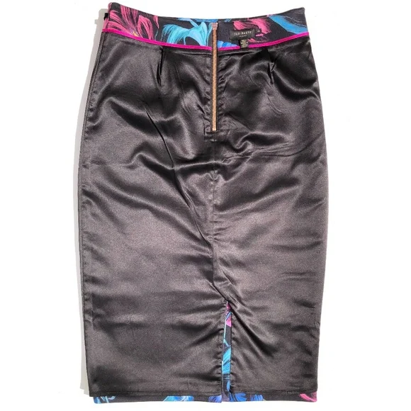 TED BAKER London Dabah Pencil skirt women size 2 US Small 4-6 Dark Floral Print - Picture 7 of 16